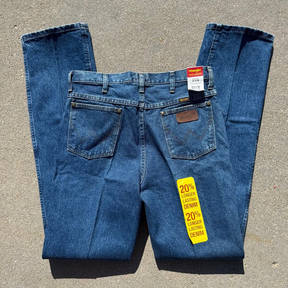 Wrangler 36MWZDS 34x36 Dark Stone Cowboy Cut Slim Fit Straight Leg Jeans NEW
